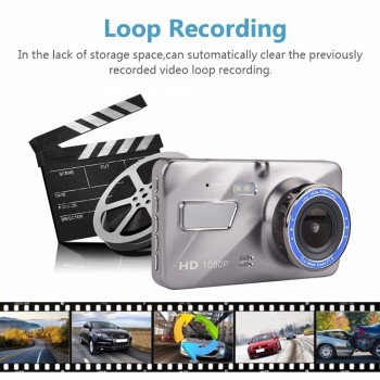 Dash Cam New Dual Lens Car DVR Camera Full HD 1080P 4 IPS Front+Rear Blue Mirror Night Vision Video Recorder Parking Monitor
