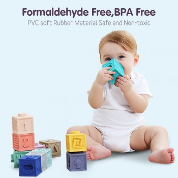 Tumama 12pcs/set Baby Grasp Toy Building Blocks 3D Touch Hand Soft Balls Baby Massage Rubber Teethers Squeeze Toy Bath Ball Toys