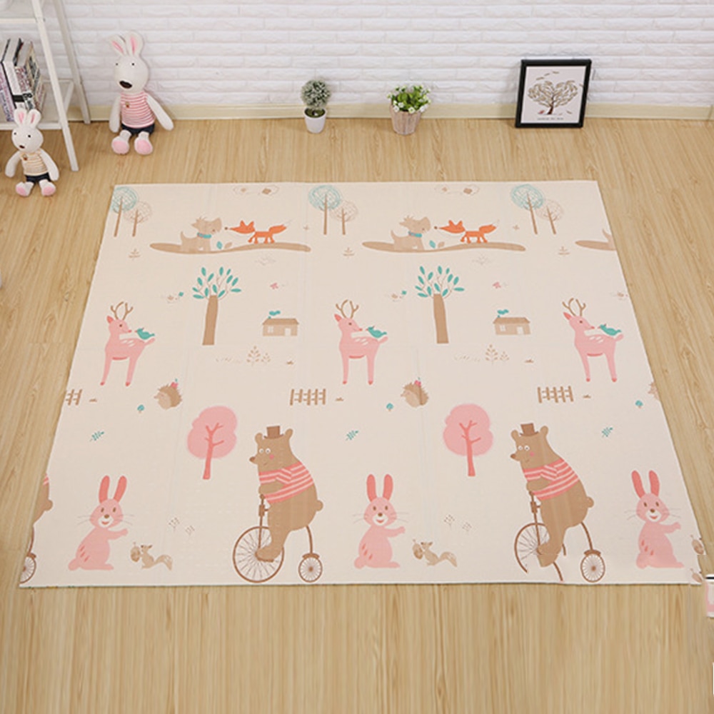 180cm*200cm Infant Baby Foldable Play Double-sided Mat Thickened Home Baby Room Splicing Child Climbing Mat