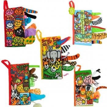 Baby Toys Infant Kids Early Development Cloth Books Learning Education Unfolding Activity Books Animal Tails Style SZ04