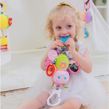 Cute Baby Newborns Bed Stroller Hanging Toys Teether Rattle Plush Animal Pram Toys Early Education Boy Girl Kids Birthday Gift