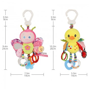 Cute Baby Newborns Bed Stroller Hanging Toys Teether Rattle Plush Animal Pram Toys Early Education Boy Girl Kids Birthday Gift
