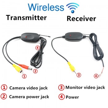 GSPSCN 3 in 1 Car 2.4G Wireless Transmitter Receiver +Parking Assistance Reverse Rear View Backup Camera with HD 4.3inch monitor