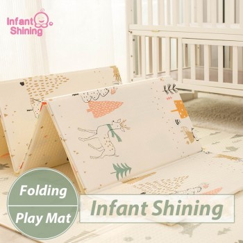Infant Shining Kids Play Mat Folding Puzzle Playmat Game Pad for Infants 200*150*1cm Foam Crawling Mat Pack and Play Mattress