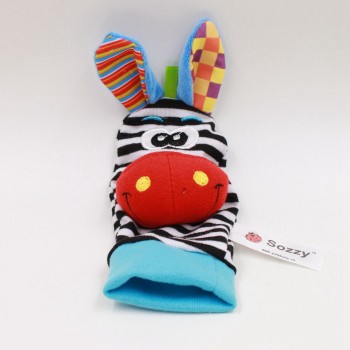 1pcs Soft Animal Socks Wrist Bell Bands Sound Hand Foot Bell Pet Socks Attention Baby Kids Intellectual Development Toys