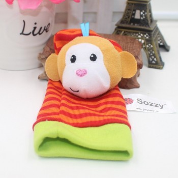 1pcs Soft Animal Socks Wrist Bell Bands Sound Hand Foot Bell Pet Socks Attention Baby Kids Intellectual Development Toys