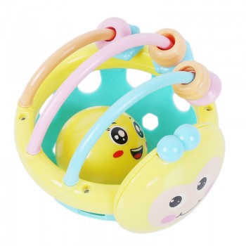 1 Pc Soft Rubber Cartoon Bee Hand Knocking Rattle Dumbbell Baby Early Educational Toys for Kids Preschool Tools Games Gifts