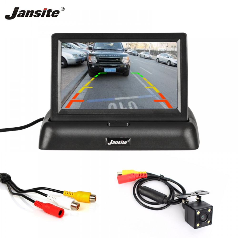 Jansite 4.3 Car monitor TFT LCD Car Rear View Monitor Parking Rearview System for Backup Camera Support VCD DVD Reverse image