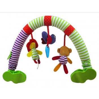New 2017 Baby cribs Rattle babyplay Baby Hand Bell Multifunctional Plush Toy Stroller Mobile Gifts infant travel arch