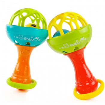 Baby Rattles toy Intelligence Grasping Gums Plastic Hand Bell Rattle Funny Educational Mobiles Toys Birthday Gifts WJ482