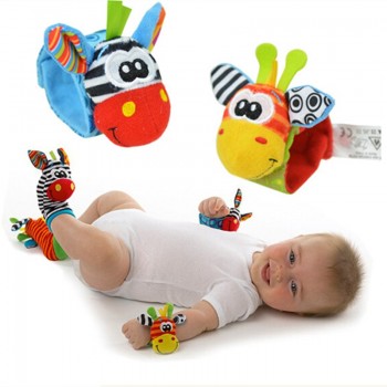 Free shipping Baby Rattle Baby Toys 0-12 Months Sozzy Garden Bug Wrist Rattle and Foot Sock Educational Toys Christmas #C