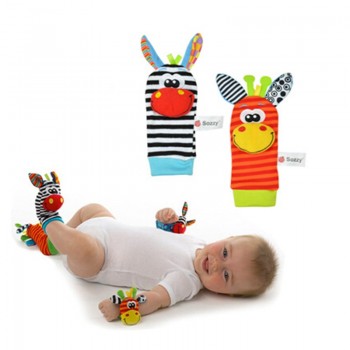 Free shipping Baby Rattle Baby Toys 0-12 Months Sozzy Garden Bug Wrist Rattle and Foot Sock Educational Toys Christmas #C