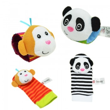 Free shipping Baby Rattle Baby Toys 0-12 Months Sozzy Garden Bug Wrist Rattle and Foot Sock Educational Toys Christmas #C
