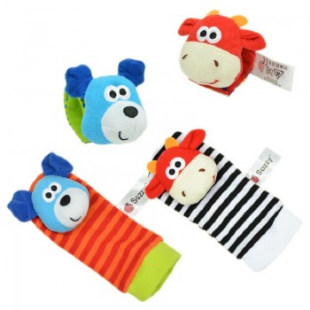 Free shipping Baby Rattle Baby Toys 0-12 Months Sozzy Garden Bug Wrist Rattle and Foot Sock Educational Toys Christmas #C