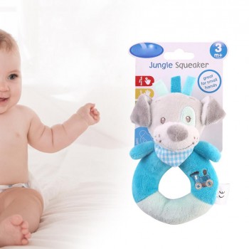 baby plush toy ring bell baby plush rattle whistle cute cartoon dog / Hedgehog/ rhinoceros / donkey/ Cattle baby toy