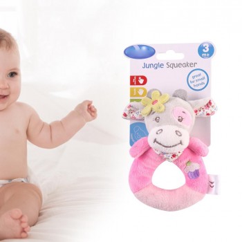 baby plush toy ring bell baby plush rattle whistle cute cartoon dog / Hedgehog/ rhinoceros / donkey/ Cattle baby toy