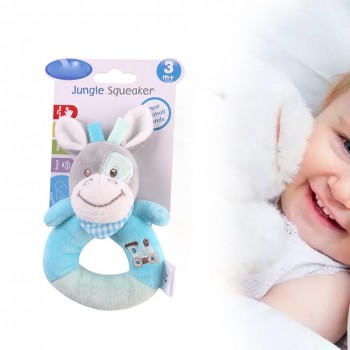 baby plush toy ring bell baby plush rattle whistle cute cartoon dog / Hedgehog/ rhinoceros / donkey/ Cattle baby toy