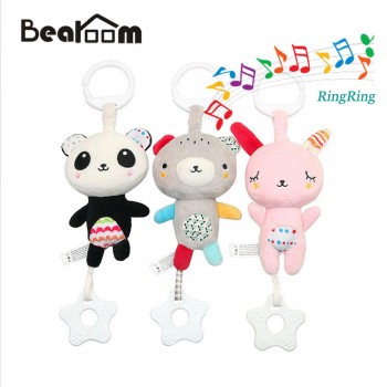 Bearoom Rattle Toys For Baby Musical Mobile Toy Soft Toddler Teether Cute Animal Rattles For Newborn Baby Mobil Crib Hand Bell