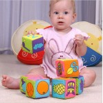 HOT!! 6pcs in 1 Set Cloth Building Blocks New Infant Baby Cloth Doll Soft Rattle early Educational Baby Toy Soft Plush Set Cube