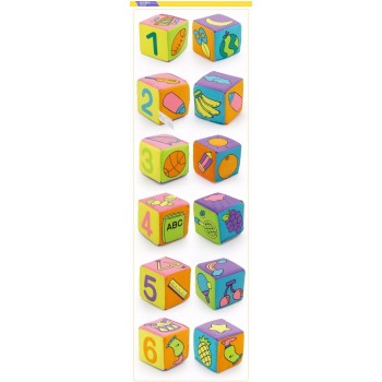 HOT!! 6pcs in 1 Set Cloth Building Blocks New Infant Baby Cloth Doll Soft Rattle early Educational Baby Toy Soft Plush Set Cube