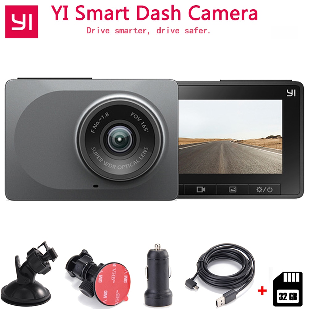 Xiaomi YI Smart Dash Camera International Version WiFi Car DVR HD 1080P 2.7 165 degree 60fps ADAS Safe Reminder Dashcam