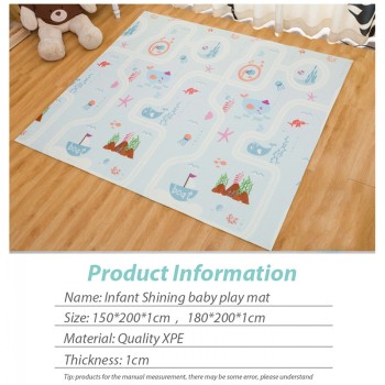 Infant Shining 200*180*1cm Foldable Baby Play Mat Eco-friendly XPE Children Playat Cartton Non-slip Carpet Living Room Mat
