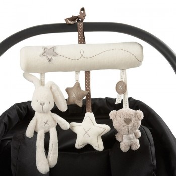 Rabbit baby hanging bed safety seat plush toy Hand Bell Multifunctional Plush Toy Stroller Mobile Gifts WJ141