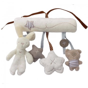 Rabbit baby hanging bed safety seat plush toy Hand Bell Multifunctional Plush Toy Stroller Mobile Gifts WJ141