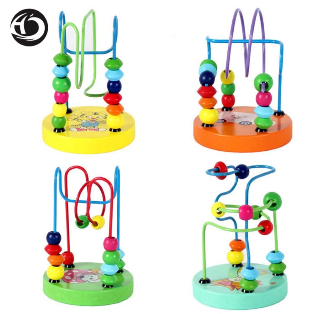 HOT childrens toys baby doll kids Educational toy beads string of beads game Mini around animal chassis Many styles by random