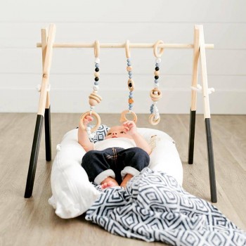 Nordic Wood Baby Gym Rattle Kids Play Gym Frame Toys Wooden Clothes Rack Nursery Room Decor Accessories Newborn Photography Prop