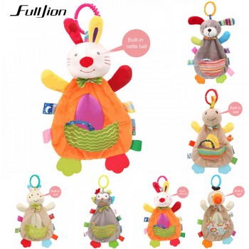 Fulljion Baby Rattles Mobiles Soft Baby Toys 0 12 Months Towel Bed Bell Cute Animal Christmas Crib Bebe Stroller Montessori Gift