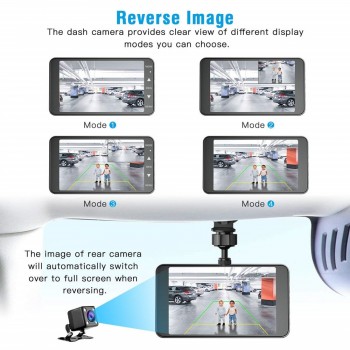 4 IPS Dual Lens Car Dash Cam FHD 1080P Dashboard Camera 170 degree Vehicle Driving DVR Recorder G-Sensor Parking Monitor WDR A1