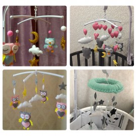 Baby Rattles Bracket Set DIY Hanging Baby Crib Mobile Bed Bell Toy Rotary Holder Arm Bracket With Clockwork Movement Music Box