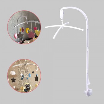 Baby Rattles Bracket Set DIY Hanging Baby Crib Mobile Bed Bell Toy Rotary Holder Arm Bracket With Clockwork Movement Music Box