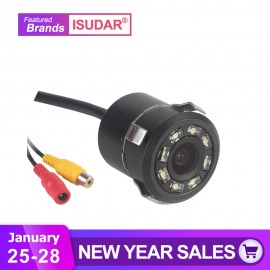 Isudar Reverse Camera Security 8 LED HD Waterproof Rear Camera Night Vision DC 12V Shockproof Parking Camera Anti jamming