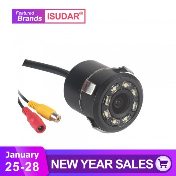 Isudar Reverse Camera Security 8 LED HD Waterproof Rear Camera Night Vision DC 12V Shockproof Parking Camera Anti jamming