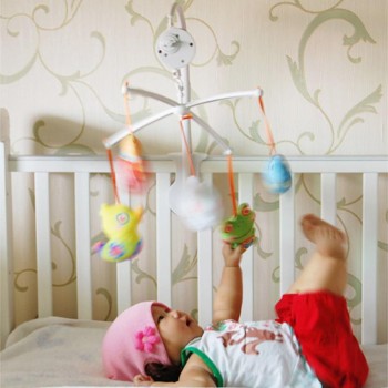1 set ABS Plastic Baby Crib Holder (Without Hanging Doll) Baby DIY Crib Mobile Bed Bell Toy Holder 360 Degree Rotate Arm Bracket