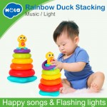 Baby Toy Stacking Rainbow Duck with Music amp; Lights Rings Rainbow Stack Up Tower Kids Early Educational Toys Gifts