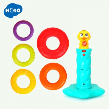 Baby Toy Stacking Rainbow Duck with Music amp; Lights Rings Rainbow Stack Up Tower Kids Early Educational Toys Gifts