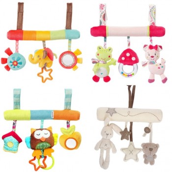 Cute Baby Toys Infant Animal Crib/Car/Bed Rattles Toys Baby Seat Accessories Animal Baby Mobile Stroller Toys Plush Playing Doll