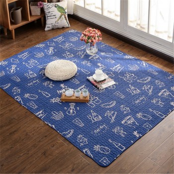 Dining room mat child mat floral geometrical print blanket skidproof 6mm  1.5m/1.8m/2.1m baby kids playmat 3sizes cotton mat