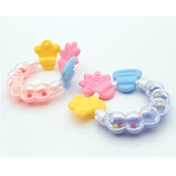 Cartoon Baby Teether Educational Mobiles Toys Teeth Biting Baby Rattle Toy Bed Bell Silicone Handbell Jingle Birthday Gifts