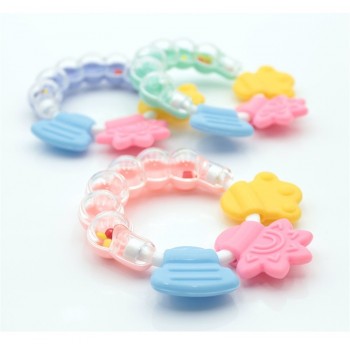 Cartoon Baby Teether Educational Mobiles Toys Teeth Biting Baby Rattle Toy Bed Bell Silicone Handbell Jingle Birthday Gifts