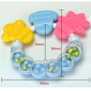Cartoon Baby Teether Educational Mobiles Toys Teeth Biting Baby Rattle Toy Bed Bell Silicone Handbell Jingle Birthday Gifts