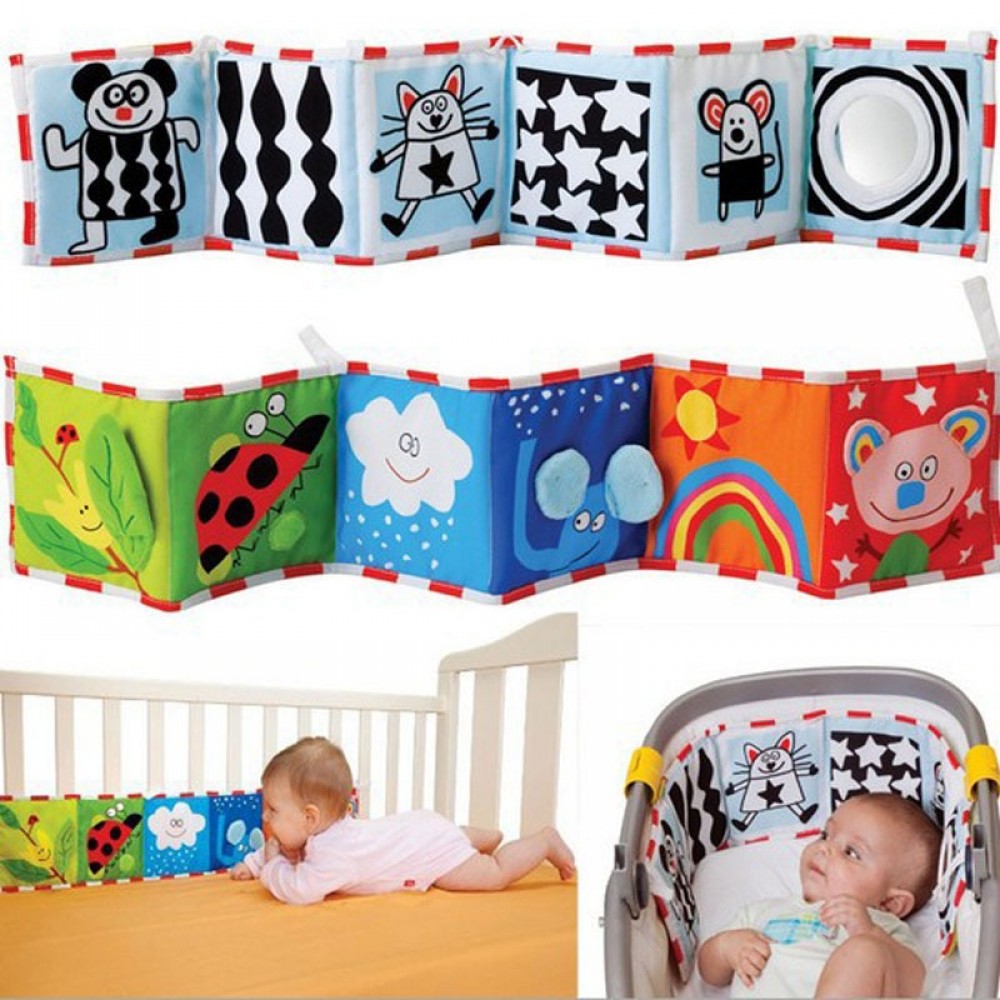 Baby Toys Crib bumper  Cloth Book  Rattles Knowledge Around Multi-Touch Colorful Bed Bumper For Kids  WJ581