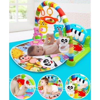 3 in 1 Baby Play Mat Rug Toys Kid Crawling Music Play Game Developing Mat with Piano Keyboard Infant Carpet Education Rack Toy