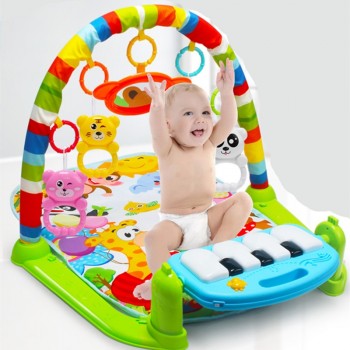 3 in 1 Baby Play Mat Rug Toys Kid Crawling Music Play Game Developing Mat with Piano Keyboard Infant Carpet Education Rack Toy