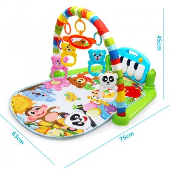 3 in 1 Baby Play Mat Rug Toys Kid Crawling Music Play Game Developing Mat with Piano Keyboard Infant Carpet Education Rack Toy