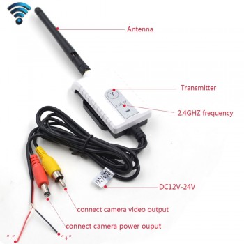 2.4G Wireless AV Cable Transmitter and Receiver Wireless Backup Camera For Bus Truck Vehicle