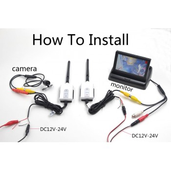 2.4G Wireless AV Cable Transmitter and Receiver Wireless Backup Camera For Bus Truck Vehicle